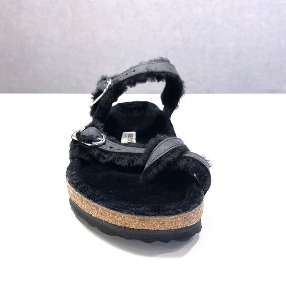 Foot Heaven! Birkenstock Mayari Shearling Fur Sandals in Black, Size 38, Size 8 - Picture 9 of 9